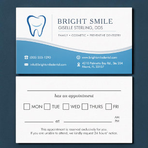 Dentist Smile Tooth Office Appointment Reminder Card
