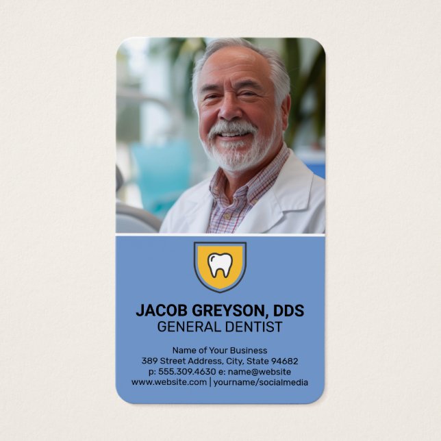 Dentist Smiling | Tooth Shield Icon  (Front)