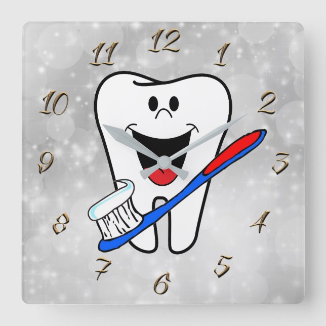 Dentist Square Wall Clock (Front)