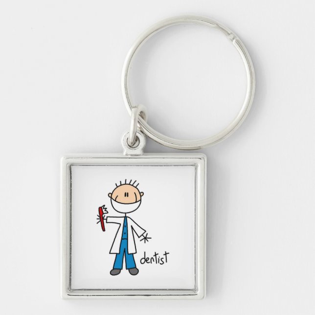 Dentist Stick Figure Keychain (Front)