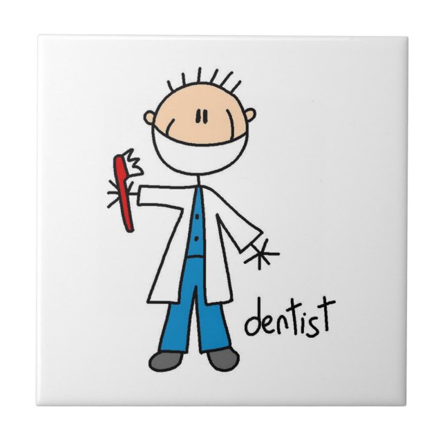 Dentist Stick Figure Tile (Front)