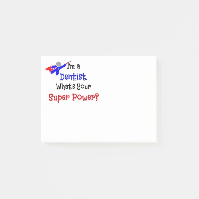 Dentist Superhero Post-it Notes (Front)