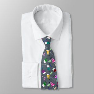 Dentist Teeth People Art Grey Tie
