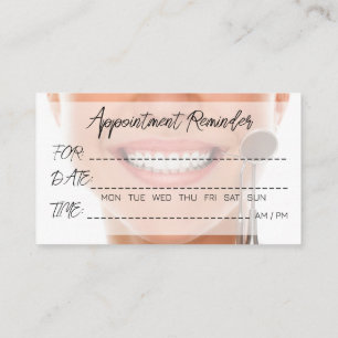 Dentist Therapist Doctor Appointment Reminder Business Card
