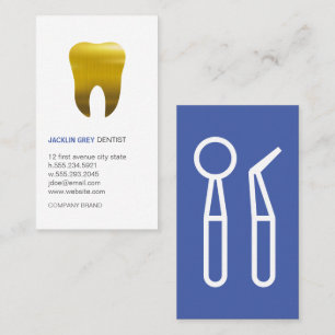 Dentist Tools   Gold Tooth Business Card