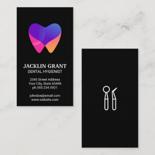 Dentist Tools   Modern Colourful Tooth Icon Business Card