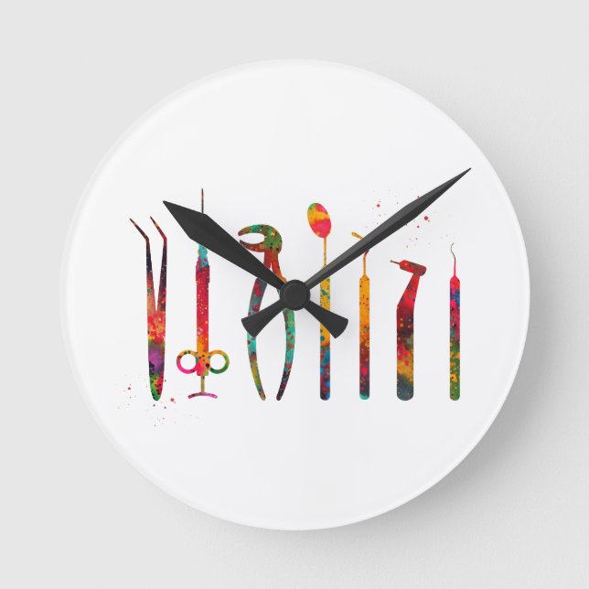 Dentist Tools Round Clock (Front)