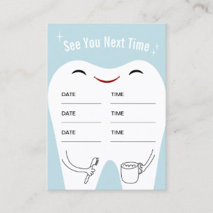 Dentist Tooth Baby Blue Dental Care Appointment Card