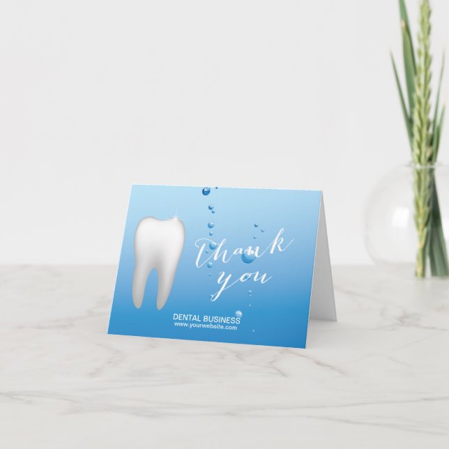Dentist Tooth & Blue Water Dental Care Thank You (Front)