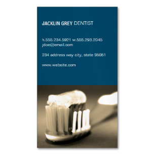 Dentist   Tooth Brush Magnetic Business Card