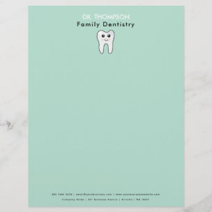 Dentist Tooth Family Dentistry Business  Letterhead