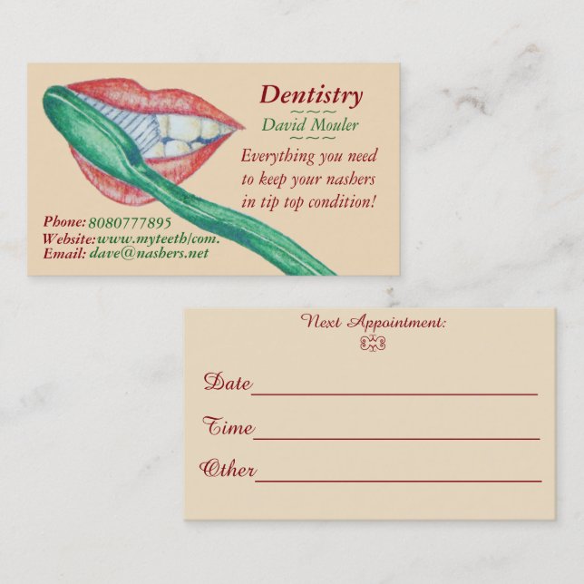 dentist tooth hygienist teeth mouth appointment (Front/Back)