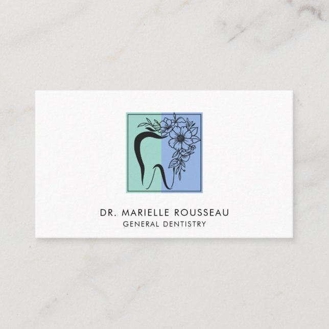 Dentist Tooth Logo Business & Appointment Business Card (Front)