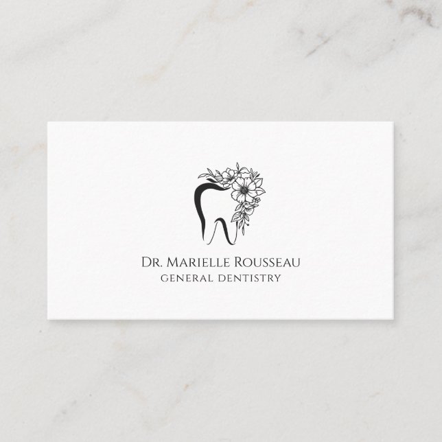 Dentist Tooth Logo Business Card (Front)