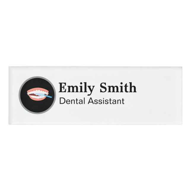 Dentist Tooth Logo Name Tag (Front)