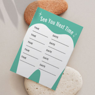 Dentist Tooth Teal Dental Care Appointment Card
