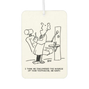 Dentist Treating a Patient Cartoon Air Freshener