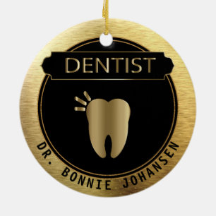 Dentist - UpScale Black and Gold Ceramic Ornament