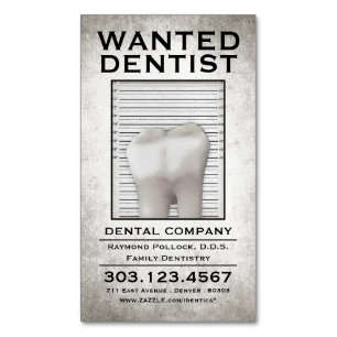 Dentist Wanted Poster Magnetic Business Card
