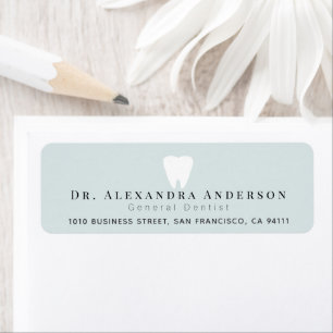 Dentist White Teeth Light Blue Return Address