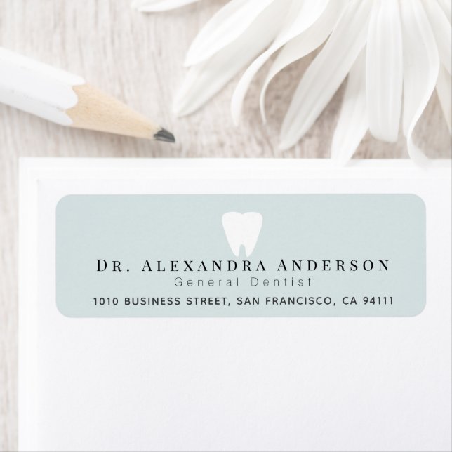 Dentist White Teeth Light Blue Return Address (En situation)