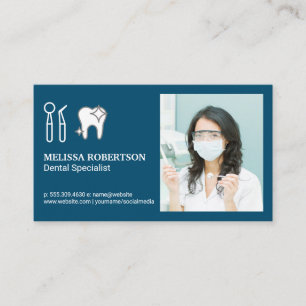Dentist with Dental Tools Business Card