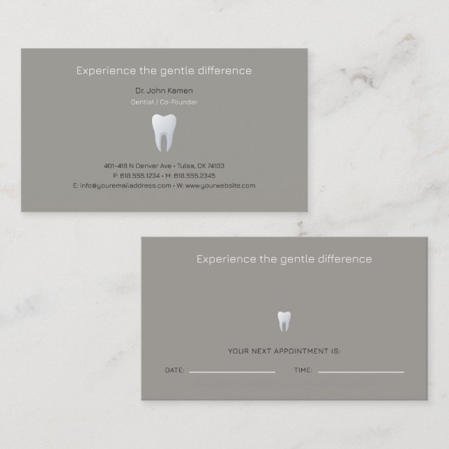 Dentiste | Carte de rendez-vous dentaire (Devant / Derrière)