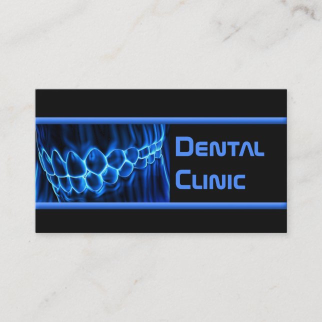 Dentiste Carte de visite de dents bleues (Devant)