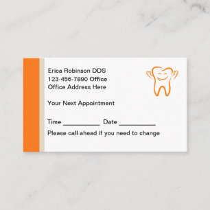 Dentiste Cartes de visite de nomination moderne