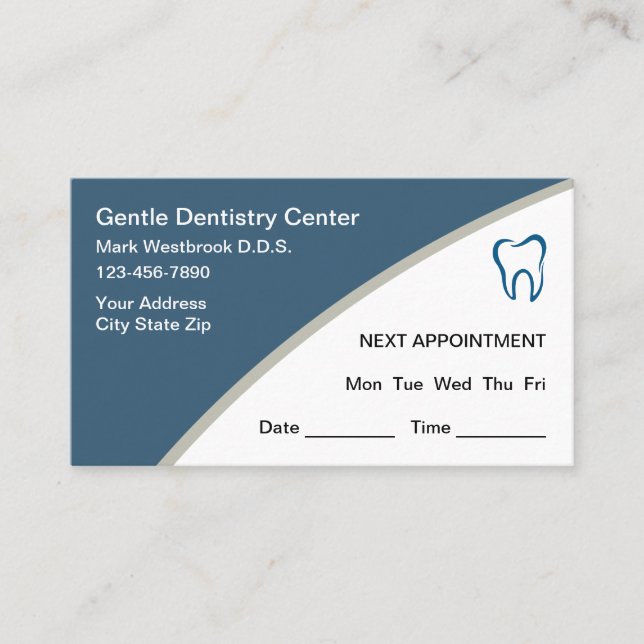 Dentiste moderne Cartes de visite de nomination mo (Devant)