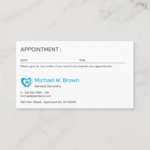 Dentistry Dental Appointment Card