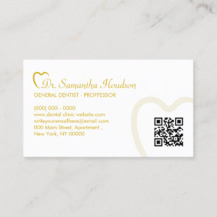 Dentistry Logo Yellow Simple Qr Code Business Card