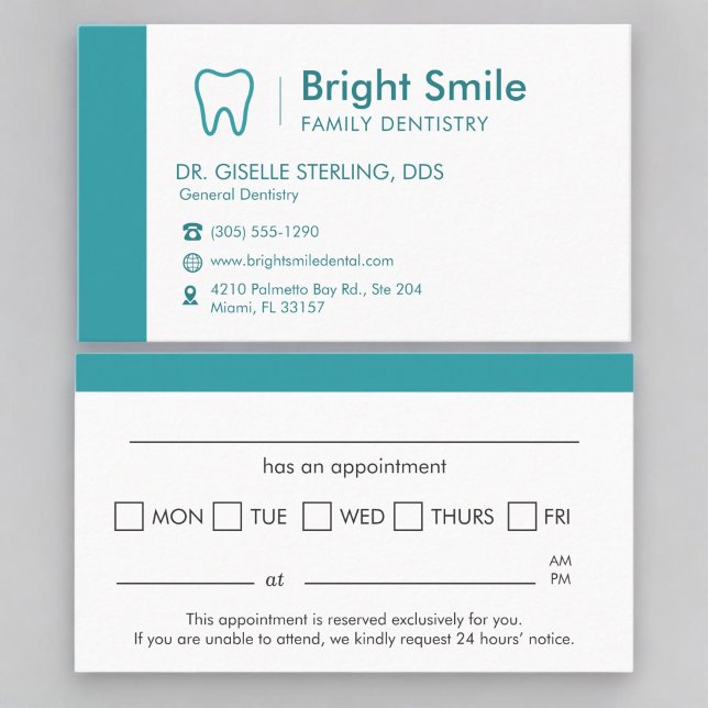 Dentistry Professional Appointment Reminder   Card (Creator Uploaded)