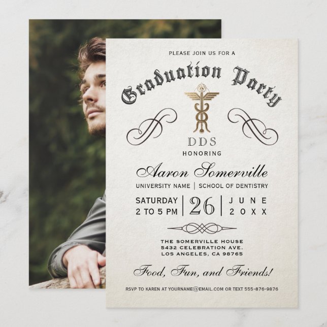 Dentistry School Graduation Invitations (Front/Back)