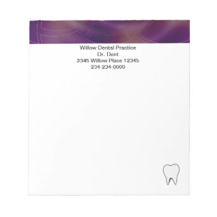 Dentists Dark Purple Fractal Notepads