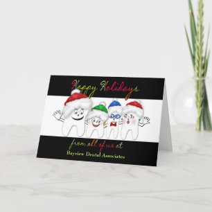 DENTIST'S HAPPY HOLIDAYS CARD - TOOTH / SANTA HAT