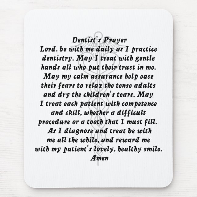 Dentist's Prayer Mouse Pad (Front)
