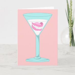 Dentures False Teeth Martini Card