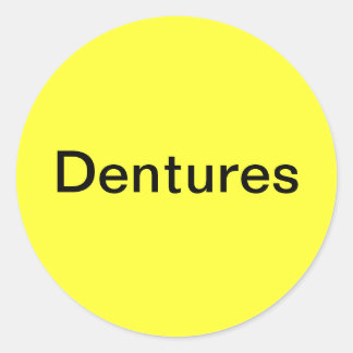 Dentures Label/ Classic Round Sticker
