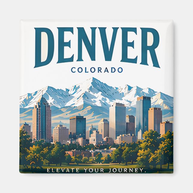 Denver Alpine City Views Magnet (Front)