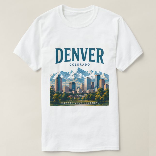 Denver Alpine City Views T-Shirt (Design Front)