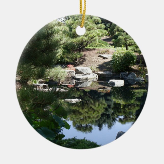 Denver Botanic Japanese Garden Reflections Ceramic Ornament (Front)