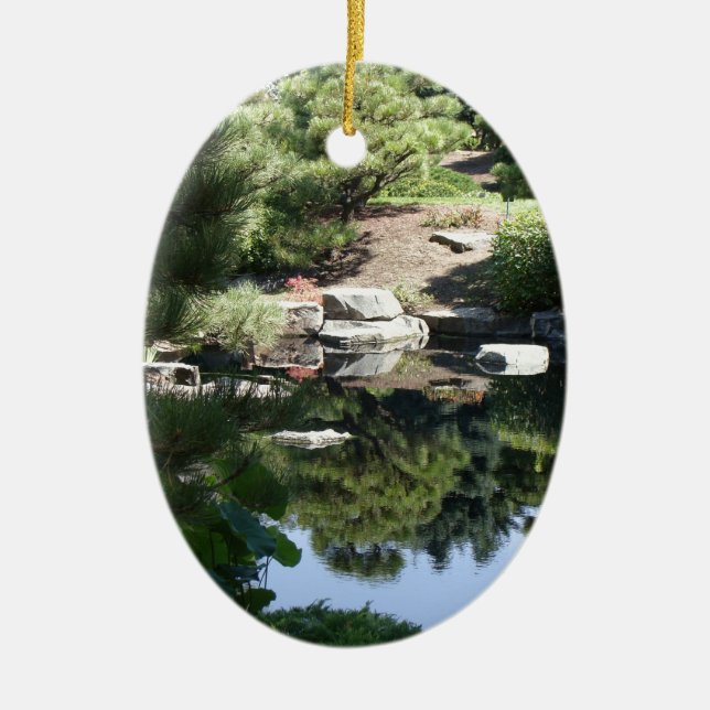 Denver Botanic Japanese Garden Reflections Ceramic Ornament (Front)