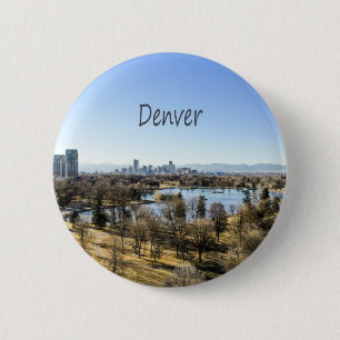 Denver City and Mountains Colorado 2 Inch Round Button