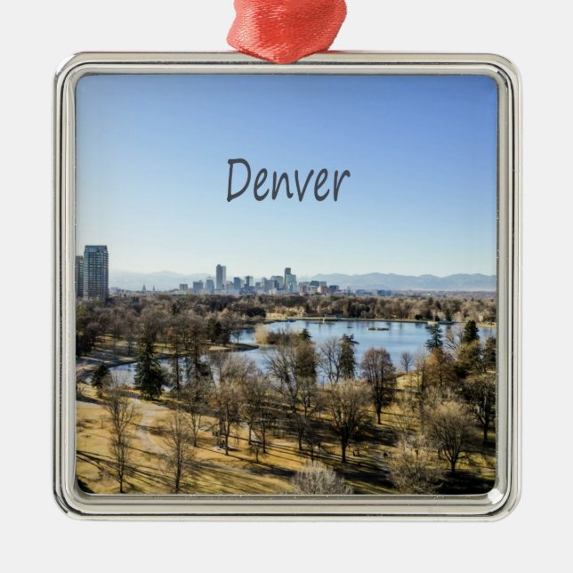 Denver City and Mountains Colorado Metal Ornament (Front)