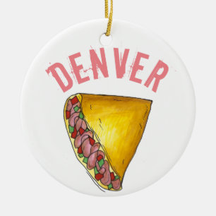 Denver CO Colorado Breakfast Egg Omelette Ceramic Ornament