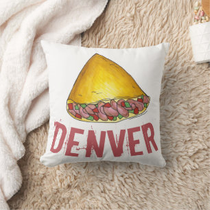 Denver CO Colorado Omelette Egg Omelette Foodie Throw Pillow