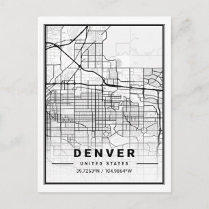 Denver CO Colorado USA Travel City Carte