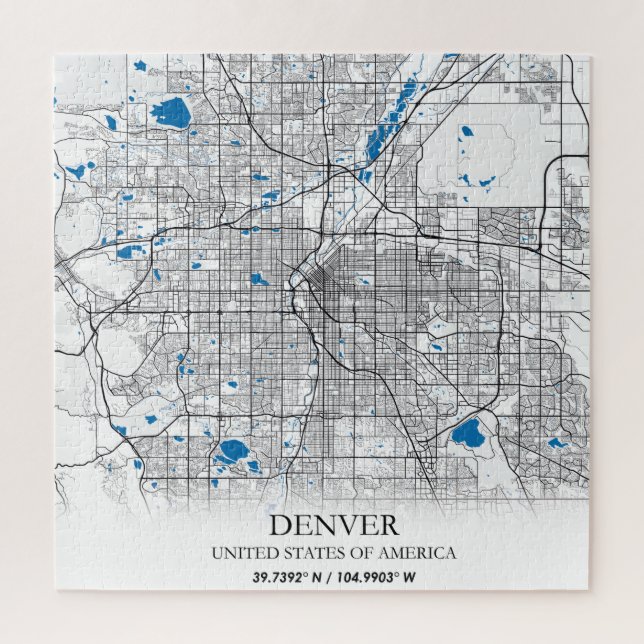 Denver CO Colorado USA Travel City Map Jigsaw Puzzle (Vertical)