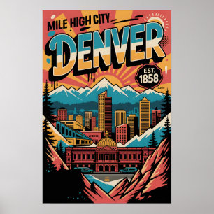 Denver CO Graffiti Urban Travel Poster